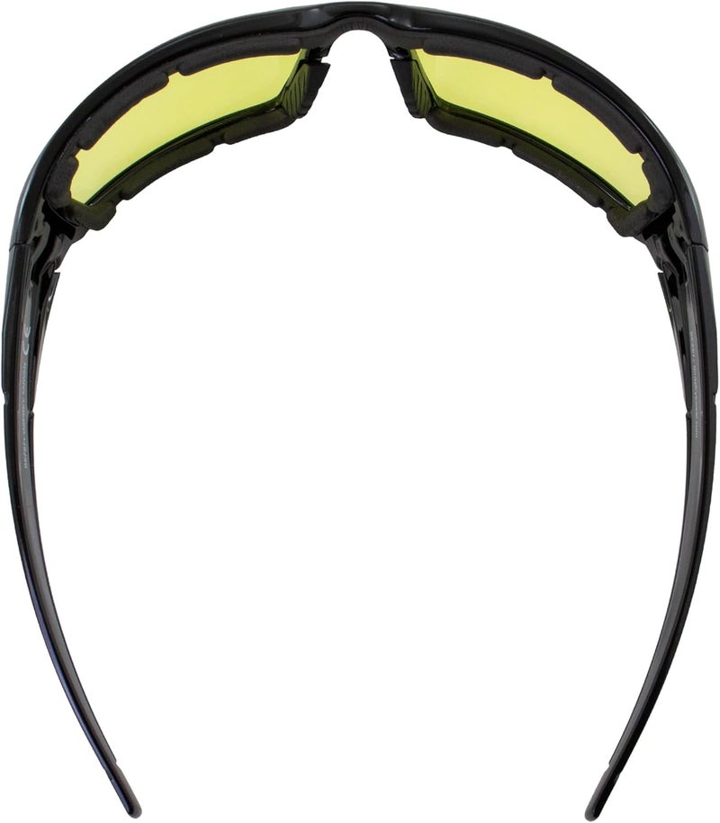 Birdz Eyewear Osprey Foam Padded Motorcycle Safety Sunglasses Black Frame with Smoke Lenses - Image 5